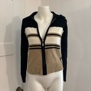 Express Bleus size Small 90s Striped Zip Up Ski Lodge Cardigan Sweater